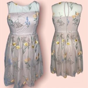 Jessica Howard NWT Floral Embroidered Illusion Neckline Dress Size 10P